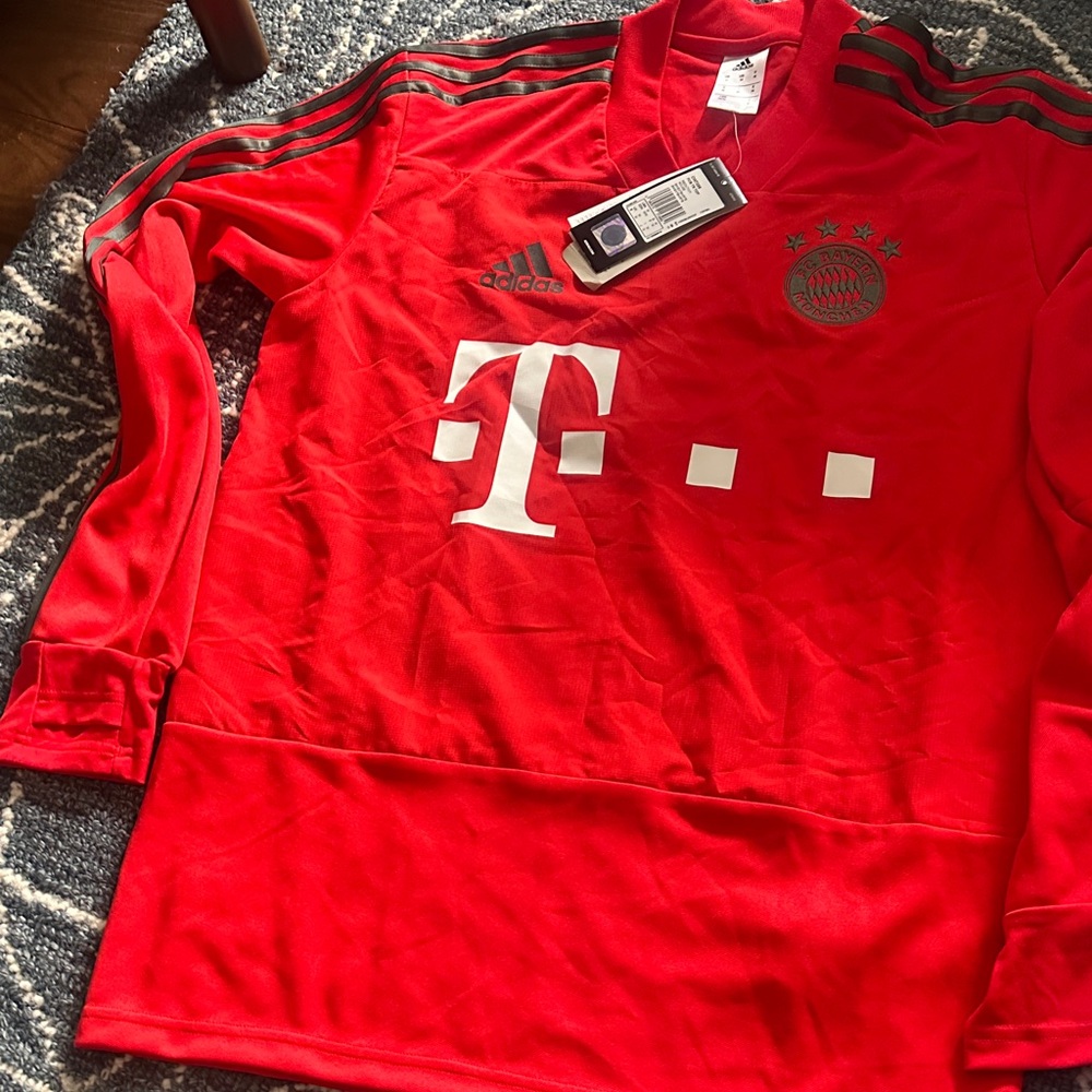 Adidas Kids Red Soccer Jersey with Black Accents